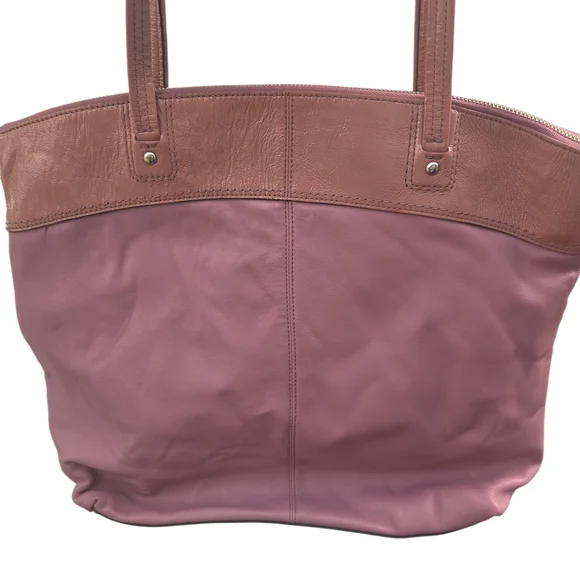 Rare Vintage Coach Mauve and Brown Signature Tote Purse Or Small Laptop Bag - Picture 10 of 17